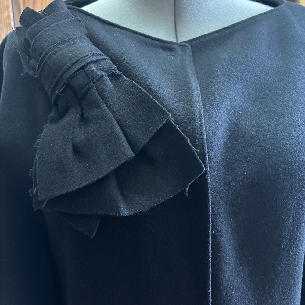 EUC RED VALENTINO Bow Raw Edge 1/2 Sleeve Coat Luxury Italian Fashion  US 12